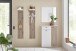 Garderoben-Set >Menaro< (4-teilig) in weiss / Viking Oak Dekor - 155x198x37 (BxHxT)