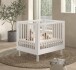 Babybett >Buche massiv< in weiß lackiert, Buche massiv - 99x88x79cm (BxHxT)
