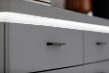 Wohnwand >Sona< in Arktis grau, Holzwerkstoff - 280x198x44cm (BxHxT)