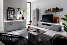 Sideboard >Sona< in Arktis grau, Holzwerkstoff - 156x83x44cm (BxHxT)