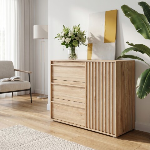 Kommode >ARANK< in Mauvella Eiche  - 117,8x84,9x41,7cm (BxHxT)
