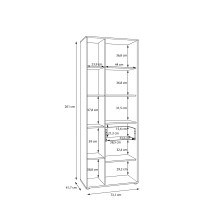Stauraumregal >ARANK< in Mauvella Eiche / Sand - 73,1x200,1x41,7cm (BxHxT)