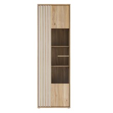 Vitrine >ARANK< in Mauvella Eiche/Sand - 63,4x200,1x41,7cm (BxHxT)