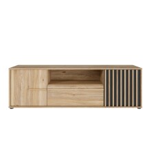 Lowboard >ARANK< in Mauvella Eiche / Schwarz -...