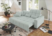 Big-Sofa >Maggy< Sitztiefen- / Kopfteilverstellung, Cord mint - 242x110x121cm (BxHxT)