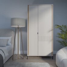 Drehtürenschrank >SERAVEL< in Sand / Mauvella...