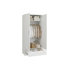 Drehtürenschrank >PANAMA< in Weiss - 79,9x181x52,7cm (BxHxT)