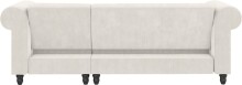 Ecksofa >Firenze II< in Creme-Weiß, Samt-Cord - 241x83x154cm (BxHxT)