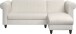 Ecksofa >Firenze II< in Creme-Weiß, Samt-Cord - 241x83x154cm (BxHxT)