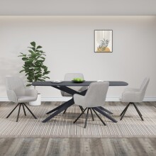 Esstisch >Dresden< in Schwarz, MDF - 200x76x100cm (BxHxT)