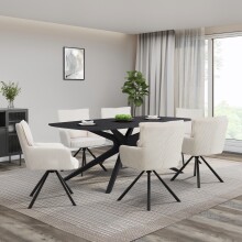 Esstisch >Dresden< in Schwarz, MDF - 200x76x100cm (BxHxT)