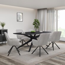 Esstisch >Dresden< in Schwarz, MDF - 200x76x100cm (BxHxT)