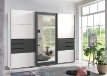 Schwebetürenschrank >LUZERN< in WEISS +...