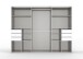 Schwebetürenschrank >LUZERN< in WEISS + GRAPHIT + SPIEGEL - 270x208x64cm (BxHxT)
