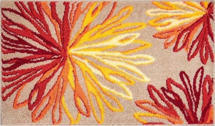 Badematte >ART< in orange/beige, 100% Polyacryl SUPERSOFT - 100x60x2cm (LxBxH)