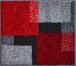 Badematte >ATALA< in rot, 100% Polyacryl SUPERSOFT - 60x50x2cm (LxBxH)