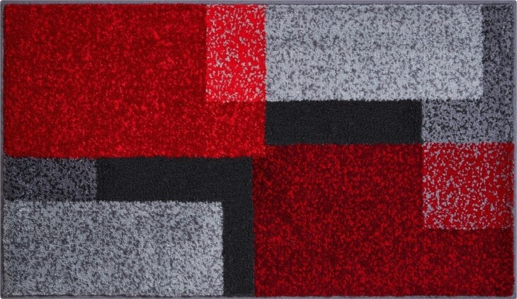 Badematte >ATALA< in rot, 100% Polyacryl SUPERSOFT - 120x70x2cm (LxBxH)