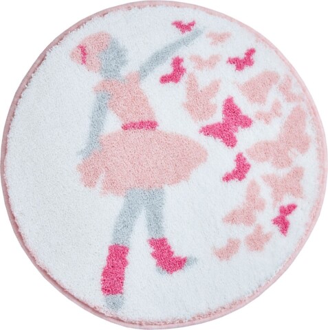 Kinderteppich >BALLERINA< in pink, 100% Polyacryl SUPERSOFT - 60x60x1,7 (LxBxH)