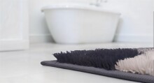 Badematte >UMBRIA< in schwarz, 100% Polyacryl SUPERSOFT - 60x50x1,8cm (LxBxH)