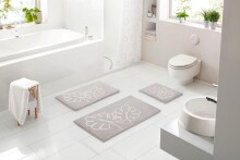 Badematte >LEVANA< in beige, 100% Polyacryl SUPERSOFT - 100x60x1,8cm (LxBxH)