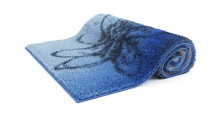 Badematte >LUSIA< in blue, 100% Polyacryl SUPERSOFT - 60x50x1,8cm (LxBxH)