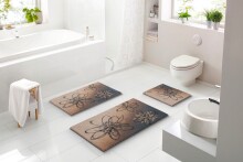 Badematte >LUSIA< in taupe, 100% Polyacryl SUPERSOFT - 60x50x1,8cm (LxBxH)