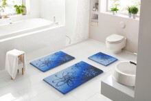Badematte >LUSIA< in blue, 100% Polyacryl SUPERSOFT - 100x60x1,8cm (LxBxH)
