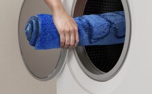 Badematte >LUSIA< in blue, 100% Polyacryl SUPERSOFT - 100x60x1,8cm (LxBxH)