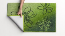 Badematte >LUSIA< in green, 100% Polyacryl SUPERSOFT - 100x60x1,8cm (LxBxH)