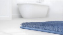 Badematte >LUSIA< in blue, 100% Polyacryl SUPERSOFT - 120x70x1,8cm (LxBxH)
