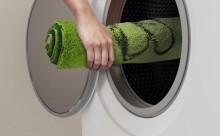 Badematte >LUSIA< in green, 100% Polyacryl SUPERSOFT - 120x70x1,8cm (LxBxH)