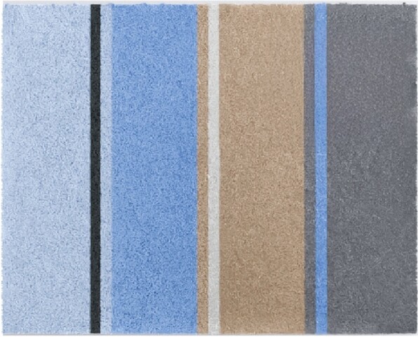 Badematte >SUMMERTIME< in blau, 100% Polyacryl SUPERSOFT - 60x50x1,8cm (LxBxH)