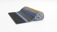 Badematte >SUMMERTIME< in blau, 100% Polyacryl SUPERSOFT - 90x60x1,8cm (LxBxH)