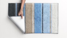Badematte >SUMMERTIME< in blau, 100% Polyacryl SUPERSOFT - 90x60x1,8cm (LxBxH)