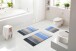 Badematte >SUMMERTIME< in blau, 100% Polyacryl SUPERSOFT - 90x60x1,8cm (LxBxH)