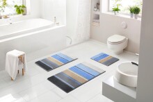 Badematte >SUMMERTIME< in blau, 100% Polyacryl SUPERSOFT - 115x65x1,8cm (LxBxH)