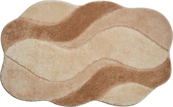 Badematte >CARMEN< in beige, 100% Polyacryl ULTRASOFT - 140x80x2,4cm (LxBxH)