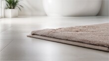 Badematte >FERYA< in beige, 100% Polyester MAGICSOFT - 60x50x1,8cm (LxBxH)