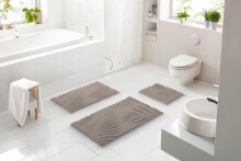 Badematte >FERYA< in beige, 100% Polyester MAGICSOFT - 100x60x1,8cm (LxBxH)