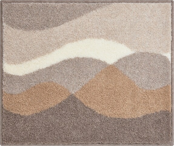 Badematte >HILLS< in taupe, 100% Polyacryl SUPERSOFT - 65x55x2cm (LxBxH)