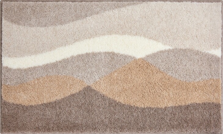 Badematte >HILLS< in taupe, 100% Polyacryl SUPERSOFT - 100x60x2cm (LxBxH)