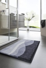 Badematte >HILLS< in anthrazit, 100% Polyacryl SUPERSOFT - 100x60x2cm (LxBxH)