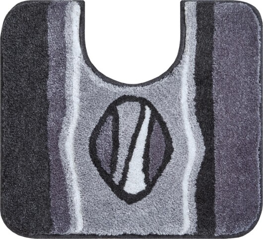 Badematte >JEWEL< in anthrazit, 100% Polyacryl ULTRASOFT - 55x50x2,4cm (LxBxH)