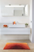 Badematte >SUNSHINE< in orange, 100% Polyacryl SUPERSOFT - 100x60x2,4cm (LxBxH)