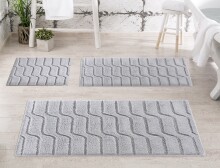 Badematte >VOGUE< in grau, 100% Baumwolle - 100x60x2,4cm (LxBxH)