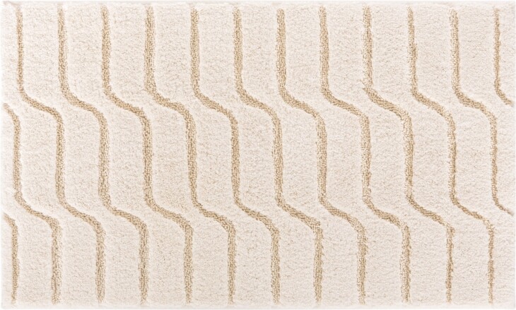 Badematte >VOGUE< in natur, 100% Baumwolle - 100x60x2,4cm (LxBxH)