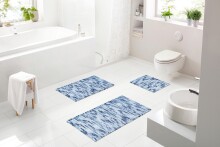 Badematte >LEONIE< in denim blue - 60x50x1,5 (LxBxH)