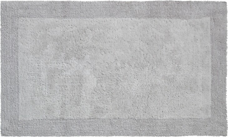 Badematte >LUXOR< in kieselgrau, 100% Baumwolle - 150x80x2,2cm (LxBxH)