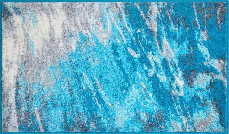 Badematte >MAGMA< in türkis, 100% Polyacryl - 100x60x2cm (LxBxH)