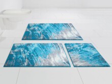 Badematte >MAGMA< in türkis, 100% Polyacryl - 100x60x2cm (LxBxH)
